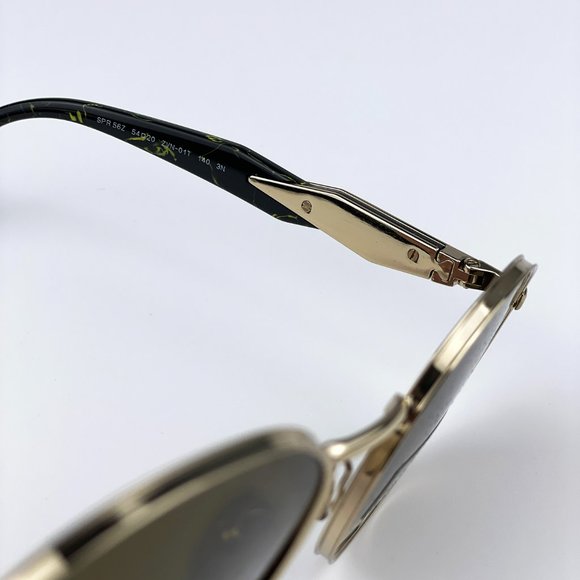 NEW Prada PR56ZS ZVN01T Gold Brown Oval Metal Unisex Sunglasses - Picture 10 of 12